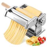 ISILER Pasta Maker, 9 Adjustable Thickness Settings 2-in-1 Pasta Machine with Rollers and Cutter, Noodle Maker for Pasta, Dumpling Skin, Spaghetti, Fettuccini, Lasagna