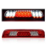 PIT66 LED 3rd Brake Light, Compatible with 14-18 Chevy Silverado/GMC Sierra 1500 2500HD 3500HD Rear High Mount Stop Parking Lamp Cargo Light Assembly Clear Housing Red&Clear Lens