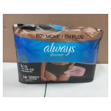 Always Discreet Boutique Incontinence and Postpartum Underwear for Women, Maximum Protection, L, Black, 18 Count (Packaging May Vary)