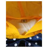 Age 2-10 Years Kids Hooded Button Down Long Jacket Bow Rainwear Lightweight Raincoat,, Yellow, XL