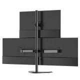 WALI Triple Monitor Stand, Free Standing Three Monitor Desk Mount Fully Adjustable, Fits 3 Screens up to 27 inch, 22 lbs Weight Capacity per Arm (MF003S), Black