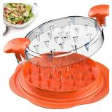 SURETIVIAN Chicken Shredder Large Chicken Breast Shredder Tool Twist with Brush&Fork, Visible Meat Shredder Machine, Anti-Slip Strip, Ergonomic Handle, BPA Free, Suitable for Pork Beef Chicken(Orange)