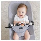 IGRATENS Baby Bouncer Toy Bar, Bouncer Toy Bar,Baby Bjorn Bouncer Toy Bar,Easy to Attach and Remove, Child-Friendly Materials, Ideal for Baby, Black and White Baby Toys