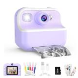 Kids Camera Instant Print,1080P HD Instant Photo Camera Christmas Birthday Gifts for Girls Age 3-12,Toddler Camera Toys for 3 4 5 6 7 8 9 10 11 Year Old Girls Boys Purple