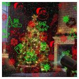 Christmas Projector Lights Outdoor, Waterproof with Remote,16 Patterns Christmas Lights Projector, Timer, Red and Green Xmas Landscape Spotlight Suitable for Garden Christmas Decor Indoor Home Party