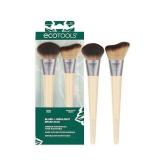 EcoTools Blush + Highlight Brush Duo, Makeup Brushes For Liquid, Cream, & Powder Highlight & Blush, Enhance Natural Skin, Eco Friendly Makeup Brush Set, Synthetic Bristles, 2 Piece Set