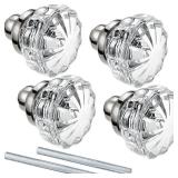 2 Set Glass Door Knobs Mortise Style Fluted Crystal Door Knobs Antique Door Knobs with Spindle Antique Doorknobs for Interior Doors(Chrome, Basic)