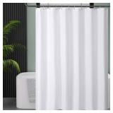 AmazerBath 78 Inch Shower Curtain Fabric, Waffle Shower Curtain 72x78 Inches, Long Shower Curtain White Heavy Duty Hotel Quality Bathroom Shower Curtains