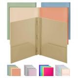 Mr. Pen  Plastic Folders with Pockets and Prong, 5 Pack, Vintage Colors, Pocket Folders, Folders with Prongs, File Folders with Fasteners, 2 Pocket Folder, Folder with Pockets, Two Pocket Folder