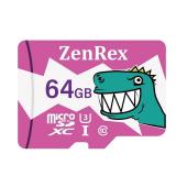 ZenRex 64GB Micro SDXC High Speed 4K UHD Full HD Video Recording C10 U3 A1 Memory Card for Camera Tablet Smartphone