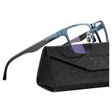 ANYLUV Blue Light Blocking Glasses for Men Premium Carbon Fiber Temples Mens Computer Gaming Glasses Rectangle Style UV400