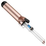 Hoson 2 Inch Curling Iron Large Barrel, Long Barrel Curling Wand Dual Voltage, Ceramic Tourmaline Coating with LCD Display, Glove Include