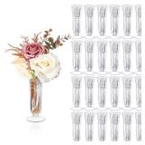 Eaasty 24 Pcs Small Plastic Vases, Mini Vases for Flowers, 6 Inch Clear Crystal Vases Plastic Centerpiece Vases for Wedding Home Office Table Decorations