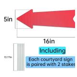 Red Arrow Signs with Stakes 16 x 5 Inches,This Way Directional Arrow Yard Signs,Wedding Yard Signs, Birthday Party Signs (20)