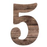 COLLECTIVE HOME   12 Wood Letters for Wall Decor, Rustic Wall Sign, Decorative Hanging Alphabet Signs, House Number, Decorations for Wedding Birthday Housewarming Party, Wood. (5)