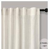 Cream Colored Curtains 144 Inches Long Sheer Linen Light Filtering Window Treatments Hidden Tab 2 Story High Living Room Drapes Wall Tall Curtains for High Ceiling Long Window 12 FT Length 52W x 144L