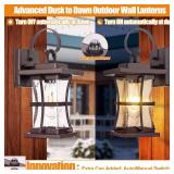 2 Pack Dusk to Dawn Outdoor Lighting   Oil Rubbed Bronze Exterior Porch Light Fixtures Wall Mount, 100% Anti Rust Brown Outside Wall Sconce, Waterproof Dusk to Dawn Wall Lights for House Garage