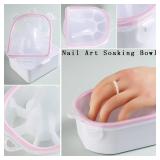 Nail Soaking Bowl, 1PCS Soak Off Gel Polish Dip Powder Remover Manicure Bowl for Hand with Stainless Steel Cuticle Peeler, Cuticle Pusher, Acetone for Acrylic Nail Supplies (Nail Polish Removers Kit1)