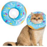 Hpetppy Cat Cone Collar Soft, Cat Recovery Collar for Wound Healing Cute Cat Donut Adjustable Cat Cones to Stop Licking Comfortable Lightweight Neck Elizabethan Collars for Cats Kittens After Surgery