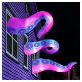 Joiedomi 3 Pcs Halloween Inflatables Outdoor Decorations, Halloween Inflatable Octopus Tentacle with Build in LEDs Halloween Window Decoration Halloween Blow Up for Yard Party Decors Outside Purple