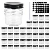 EkkoVla 40 Pack 4 oz Glass Jars with Golden Lids, Regular Mouth Mini Mason Jar, Canning Jars for Baby Food, Honey, Jam, Jelly, Wedding Favor, Shower Favor, Body Butters, Spice