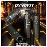 Dynofit Spline Socket Set, 8 Piece Lug Nut Socket Easily Removing Spline and Hex Style Aftermarket Wheel Lug Nuts | 5, 6, 7, 12 Spline and Hex Key Set, Cr V Steel