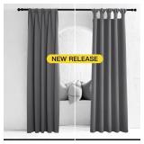 NICETOWN Blackout Curtains for Bedroom   Triple Weave Grommet Top Thermal Insulated Window Treatment Light Blocking Panels for Kitchen/Kids Room, Grey, W46 x L54, Set of 2