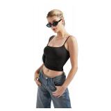 SUUKSESS Women Sexy Square Neck Tank Top Summer Y2K Going Out Tops Casual Sleeveless Basic Cami Shirts (Black, S)