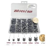 DAMIDEL 200Pcs/Box Big Size Removable Split Shot Fishing Sinkers(1/7oz,1/9oz,1/10oz,4/50oz,1/25oz,1/50oz Mixed)?Adjust Open Mouth Design Fishing Weights Clip for Freshwater Saltwater