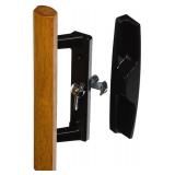 Wright Products   Surface Mounted Replacement Wooden Handle Sliding Patio Internal Door Latch Set, Black   Internal Sliding Glass Door Handle 3 1/2 Inch