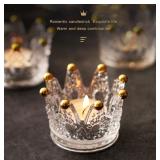 Crown Votive Candle Holder,Crown Tea Light Candlestick Ornament,Mini Crown,Tealight Candle Holder,Jewelry Ring Holder,for Weddings Party Home Decor Set of 12 (Golden, 12PCS)