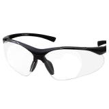 grinderPUNCH Full Lens Magnification Safety Glasses with Black Frame | Clear Lens | | Magnifying Reading Eyewear (+2.00 Diopter)