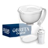 Brita Large Pitcher BPA-Free, Replaces 1,800 Plastic Water Bottles a Year, Lasts Two Months or 40 Gallons, Includes 1 Filter, 10cup, White