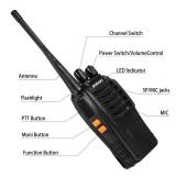 pxton Two Way Radios Long Range Walkie Talkies for Adults with Headphones,16 Channel Handheld 2 Way Radio Rechargeable with Flashlight Li-ion Battery and Charger - 6 Pack