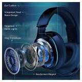 Gtheos 2.4GHz Wireless Gaming Headphones for PS5, PS4 Fortnite & Call of Duty/FPS Gamers, PC, Nintendo Switch, Bluetooth 5.3 Gaming Headset with Noise Canceling Mic, Stereo Sound, 40+Hr Battery -Black