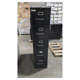 Black Stationary Vertical Filing Cabinet - Letter, 5 Drawer, File Cabinet with Lock, Metal Filing Cabinet Fully Assembled, Desk File Cabinets for Home Office Fit Letter/Legal/A4 Size Files