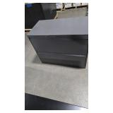 USED 2-Drawer Lateral File Cabinet, Letter/Legal Size, Lockable, 28"H x 36"W x 18.63"D, Charcoal NO KEYS