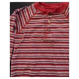 Red Stripped Long Sleeve Onesies (24M)