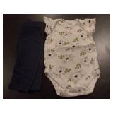 Flower onesie with Jeans (0-3M)