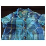 Arizona Jean Co. Blue Plaid Toddler Collared Button Up Shirt (3T)