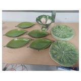 leaf platters and bowl