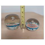 2 Artglass Paperweights