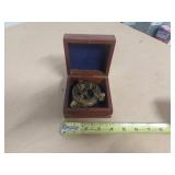 Nautical Brass Navigation Instrument With Wooden Box