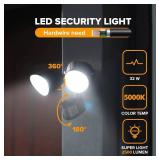 LUTEC 32W 2500 Lumen LED Security Lights Motion Sensor Light Outdoor, 5000K Daylight, IP65 Waterproof, Dusk to Dawn, Motion Detector Flood Light for Garage, Yard, Porch-Black