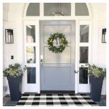 MUBIN Cotton Buffalo Plaid Rug 27.5 x 43 Inches Black and White Check Rugs Hand-Woven Indoor or Outdoor Rugs for Layered Door Mats Washable Carpet for Front Porch, Kitchen, Farmhouse, Entryway