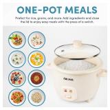 AROMA CoreCoat Pot-Style Rice Cooker with One-Touch Control and Non-Stick Ceramic Coating (6 Cups Cooked, 3 Cups Uncooked)