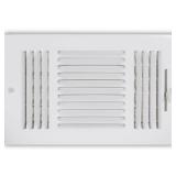 EZ-FLO 10 x 6 Inch (Duct Opening) White Air Vent Cover for Wall or Ceiling, Three-Way Ventilation Register, 11-3/4 Inch x 7-3/4 Inch (Overall Dimensions), Solid Steel HVAC Cover, 61614