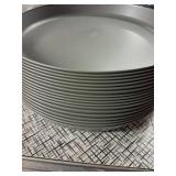 ejonirinjonir EI 18pcs Dark Grey Wheat Straw Plates Set,Unbreakable Deep Dinner Plates,Reusable Heavy Duty Plastic Plates,Lightweight Salad Plates for Camping,Kitchen,Picninc