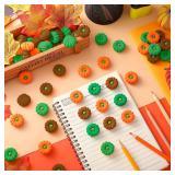 90 Pcs Pumpkin Erasers Bulk Fall Mini Pumpkin Erasers 3D Rubber Pencil Eraser for Kids Halloween Novelty Erasers Party Favors for Students Classroom Rewarding Gift (Orange, Brown, Light Green)