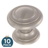 Franklin Brass Simple Double Ring (10-Pack) Cabinet Knobs Satin Nickel Drawer Knobs Kitchen Cabinet Knobs for Dresser Drawers Pulls and Knobs 1-1/8" Closet Door Knobs P44435-SN-B